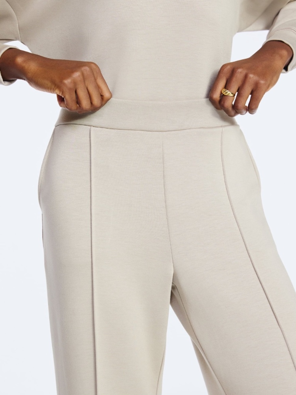 Scoop NYC Women’s Plus Papyrus Scubaknit Size Seamed Sweatpants Large NWT - Picture 5 of 7